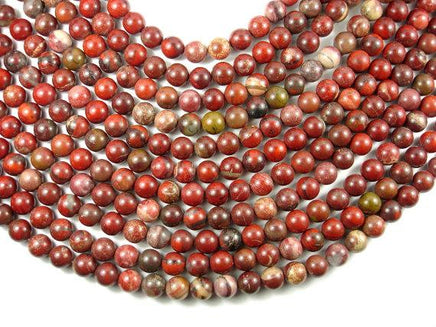 Brecciated Jasper Beads, 10mm Round Beads, 15.5 Inch-RainbowBeads