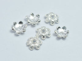 10pcs 925 Sterling Silver 6x2mm Flower Bead Caps-RainbowBeads