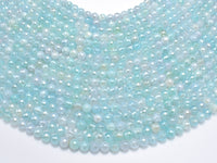 Mystic Coated Agate-Light Blue, 6mm Faceted Round-RainbowBeads