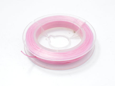 2Rolls Pink Stretch Elastic Beading Cord, 0.5mm, 2 Rolls-20 Meters-RainbowBeads