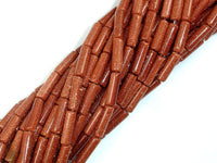 Goldstone Beads, 4mm x 14mm Tube Beads-RainbowBeads