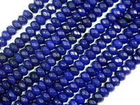 Dark Blue Jade, Approx 5x8mm Faceted Rondelle-RainbowBeads