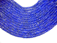 Dark Blue Jade, Approx 5x8mm Faceted Rondelle-RainbowBeads