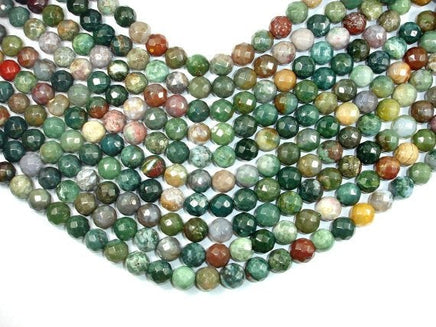 Indian Agate, 12mm Faceted Round-RainbowBeads