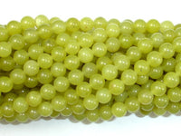 Olive Jade Beads, 6mm Round Beads-RainbowBeads