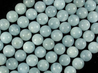 Genuine Aquamarine Beads, 10mm Round Beads-RainbowBeads