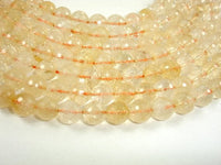 Genuine Citrine Beads, 11mm Faceted Round Beads-RainbowBeads