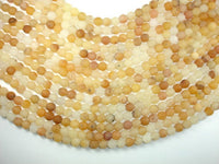 Matte Yellow Jade, 8mm Round Beads-RainbowBeads