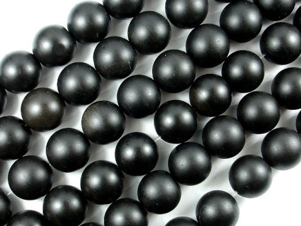 Matte Black Stone, 20mm Round Beads-RainbowBeads