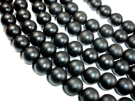 Matte Black Stone, 20mm Round Beads-RainbowBeads