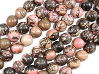 Rhodonite, 12mm Round Beads-RainbowBeads