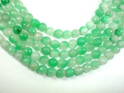 Dyed Jade Beads, Green, 10mm, Faceted Round-RainbowBeads