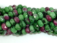 Ruby Zoisite Beads, Approx 4.5mm x 7mm Faceted Rondelle Beads-RainbowBeads