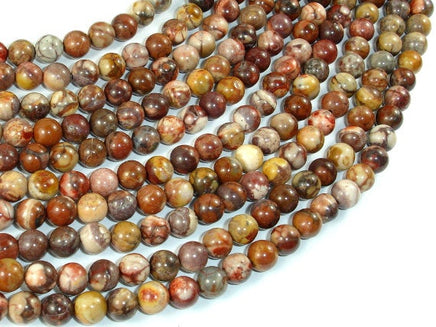 Birdseye Rhyolite, 6mm (6.5mm) Round Beads-RainbowBeads