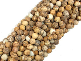 Matte Picture Jasper Beads Round, 6mm-RainbowBeads