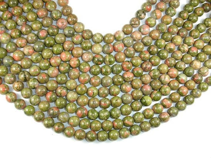 Unakite Beads, 10mm Round Beads-RainbowBeads