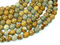 Wild Horse Picture Jasper, Owyhee Picture Jasper, 8 mm Round Beads-RainbowBeads