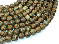 Tibetan Agate Beads, 10mm Round Beads-RainbowBeads
