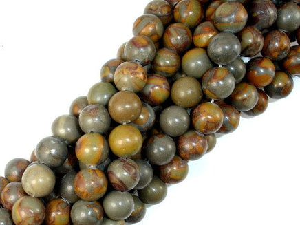 Bamboo Leaf Jasper Beads, 10 mm Round Beads-RainbowBeads