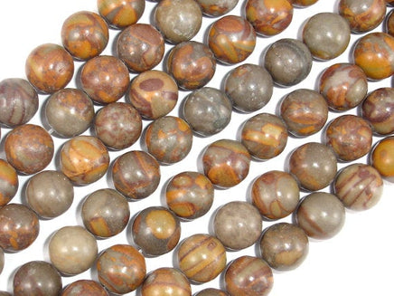 Bamboo Leaf Jasper Beads, 10 mm Round Beads-RainbowBeads