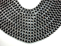 Black Onyx with Rhinestone, 8mm Round Beads-RainbowBeads
