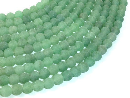 Matte Green Aventurine Beads, 6mm Round Beads-RainbowBeads
