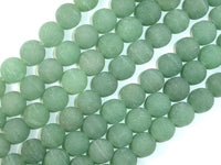 Matte Green Aventurine Beads, 10mm Round Beads-RainbowBeads