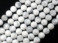 Matte White Howlite, 10mm Round Beads-RainbowBeads