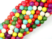 Howlite Beads, Multicolored, Round, 8mm-RainbowBeads