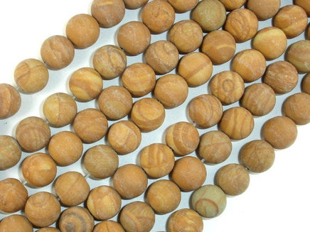 Matte Wood Jasper Beads, 10mm, Round Beads-RainbowBeads