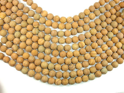 Matte Wood Jasper Beads, 10mm, Round Beads-RainbowBeads