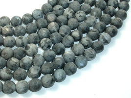 Matte Black Labradorite Beads, Matte Larvikite, 10mm Round-RainbowBeads