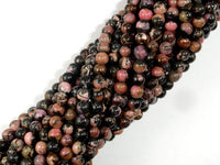 Rhodonite Beads, 4mm Round Beads-RainbowBeads