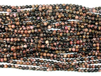 Rhodonite Beads, 4mm Round Beads-RainbowBeads