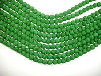 Green Lava Beads, Round, 8mm-RainbowBeads