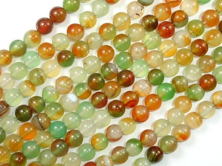 Agate Beads, 6mm Round Beads-RainbowBeads