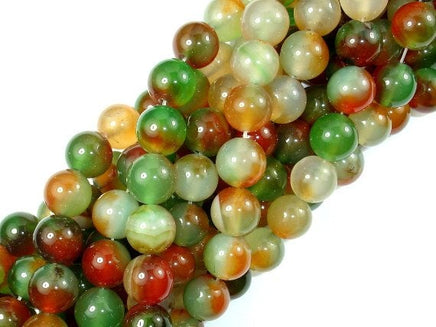 Agate Beads, 10mm (10.5 mm) Round Beads-RainbowBeads