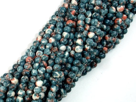 Rain Flower Stone, Gray, 4mm Round Beads-RainbowBeads