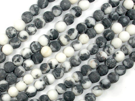 Matte Zebra Jasper Beads, 6mm Round Beads-RainbowBeads