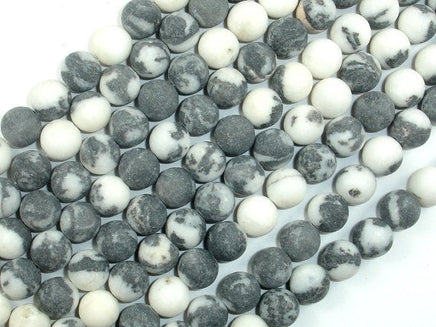 Matte Zebra Jasper Beads, 8mm, Round Beads-RainbowBeads