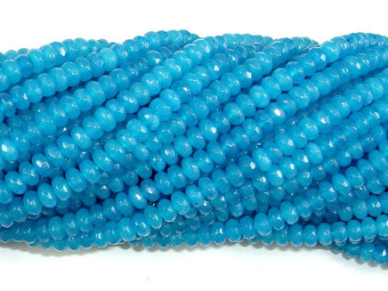 Blue Jade Beads, Faceted Rondelle, Approx 2 x 4 mm-RainbowBeads