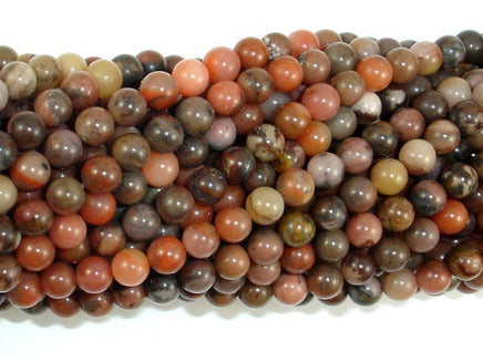 Orange River Jasper, 4mm Round Beads-RainbowBeads