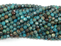 Blue Calsilica Jasper Beads, 4mm Faceted Round Beads-RainbowBeads
