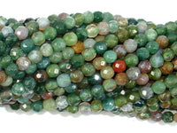 Indian Agate Beads, Fancy Jasper Beads, 4mm Faceted Round Beads-RainbowBeads