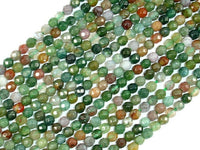 Indian Agate Beads, Fancy Jasper Beads, 4mm Faceted Round Beads-RainbowBeads