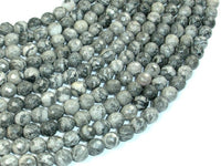 Gray Picture Jasper Beads, 6mm Faceted Round Beads-RainbowBeads