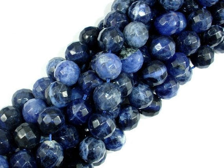 Sodalite Beads, 10mm Faceted Round Beads-RainbowBeads