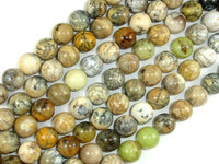 Dendritic Opal Beads, Moss Opal, 10mm Round Beads-RainbowBeads