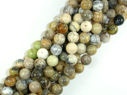 Dendritic Opal Beads, Moss Opal, 10mm Round Beads-RainbowBeads