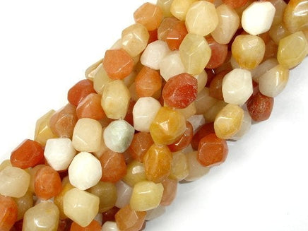 Old Yellow Jade, Faceted Nugget Beads-RainbowBeads